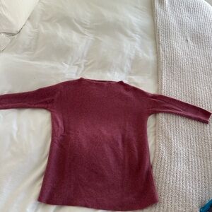 J. Crew Ribbed 100% Cashmere Sweater in Raspberry